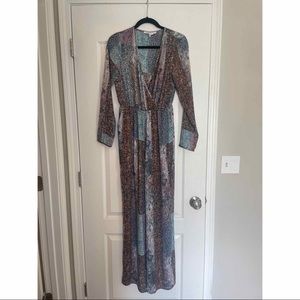 BCBG Multicolor jumpsuit with cinched waist and pocket detail